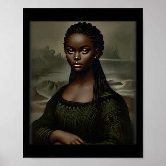 Black Mona Lisa Black History Month Afro-Amerika Poster (Voorkant)