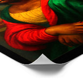 Black Mona Lisa Side Eye Afro Woman Black History  Poster (Hoek)