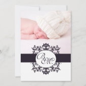Black  Monogram Baby Aankondiging & Foto (Voorkant)