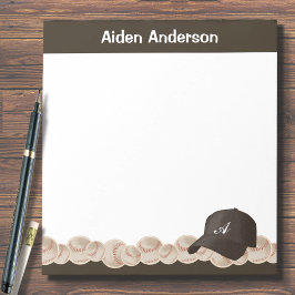 Black Monogram Baseball Hat Notitieblok