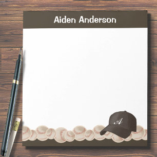 Black Monogram Baseball Hat Notitieblok