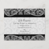 Black Monogram Damask Gift Registry Wedding Informatiekaartje (Voorkant)