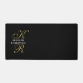 Black Monogram Gold White Manly Minimalist Elegant Bureaumat (Voorkant)