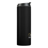 Black Monogram Gold White Minimalist Elegant Men  Thermosbeker (Gedraaid links)