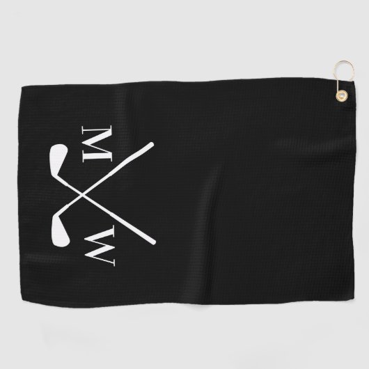 Black Monogram Golfhanddoek (Horizontaal)