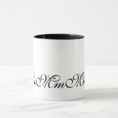 Black Monogram Initiaal M Pattern Coffee Mok (Midden)