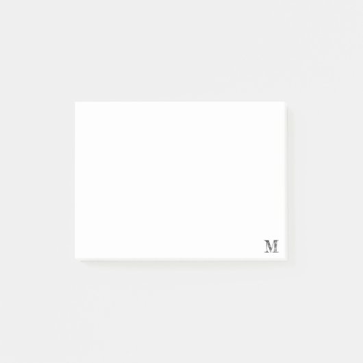 Black Monogram Initiaal Simple Post-it® Notes (Voorkant)