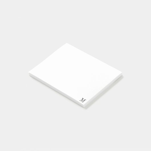 Black Monogram Initiaal Simple Post-it® Notes (Schuin)