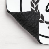 Black Monogram Laurel Wreath Muismat (Hoek)