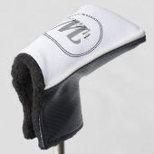 Black Monogram Minimalist Modern Golfheadcover (3/4 voorkant)