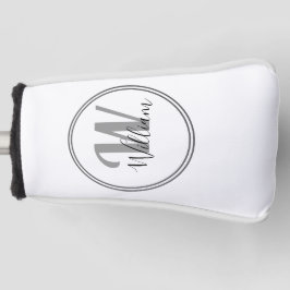 Black Monogram Minimalist Modern Golfheadcover