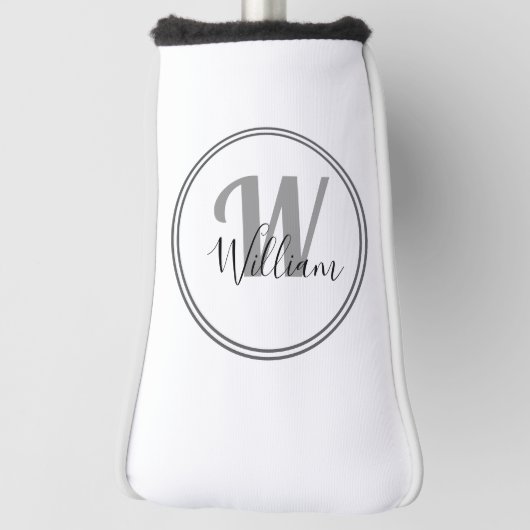 Black Monogram Minimalist Modern Golfheadcover (Draai 90)