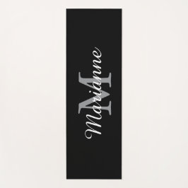 Black Monogram Name and Initial Personalized Yogamat