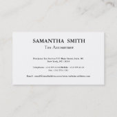 Black Monogram Tax Accountant Visitekaartje (Achterkant)