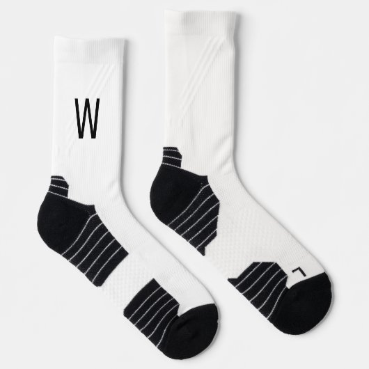 Black Monogram White Socks Sokken (Rechts)