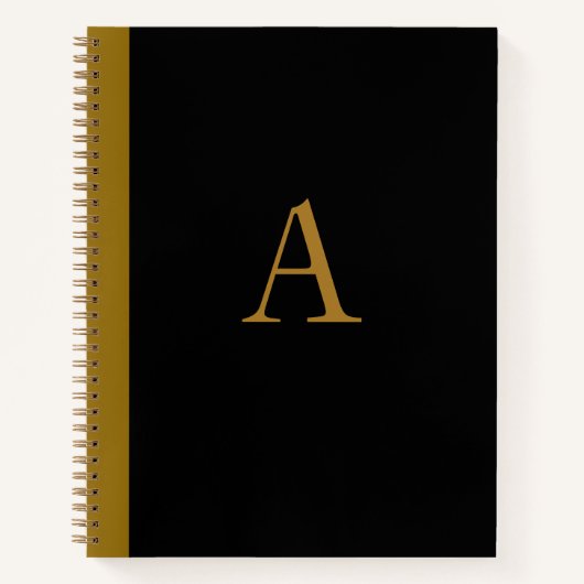 Black Monogramed Art Sketchbook Notitieboek Gift (Voorkant)