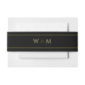 Black Monogrammed Dark Moody Wedding Uitnodigingen Wikkel (Voorkant Voorbeeld)