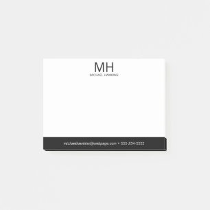 Black Monogrammed Mannen Post-it® Notes