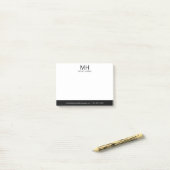 Black Monogrammed Mannen Post-it® Notes (Op bureau)