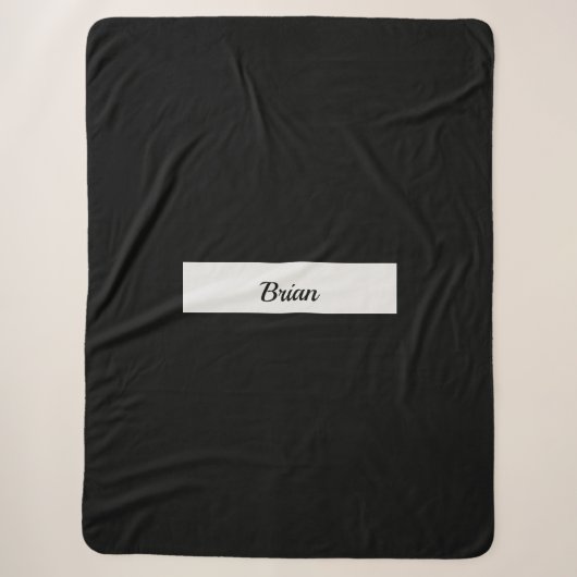 Black Monogrammed Sherpa Blanket Deken (Voorkant)