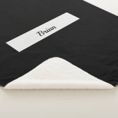 Black Monogrammed Sherpa Blanket Deken (3/4)