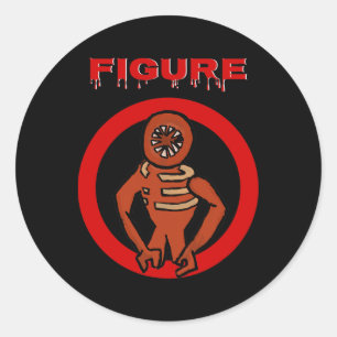 Black Monster Horror Game Doors Figuur Ronde Sticker