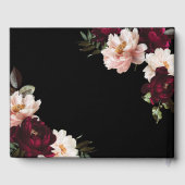 Black Moody Burgundy Blush Floral Wedding Seating  Gastenboek (Achterkant)