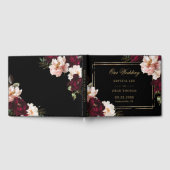 Black Moody Burgundy Blush Floral Wedding Seating  Gastenboek (Volledig)