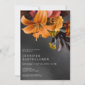 Black Moody Gothic Sinaasappel Lily Verjaardag Kaart (Voorkant)