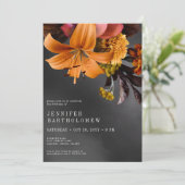 Black Moody Gothic Sinaasappel Lily Verjaardag Kaart (Staand voorkant)