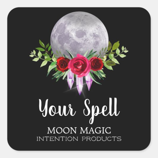 Black Moon Crystal Spell Jar Stickers (Voorkant)