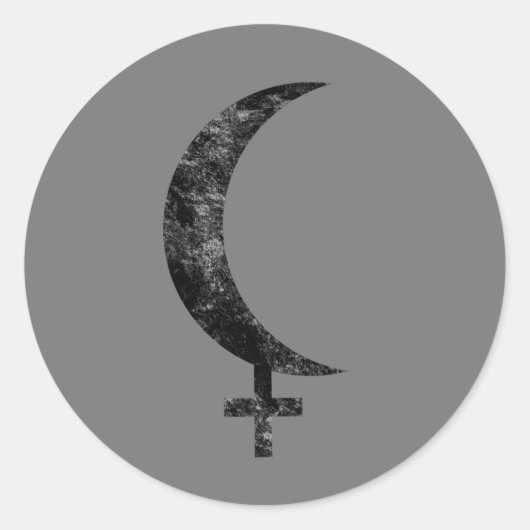 Black Moon Lilith Esoteric Astrology Sign Ronde Sticker (Voorkant)