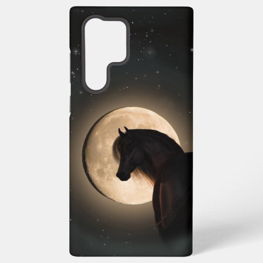 Black Moon Shine Horse Samsung Case Galaxy Hoesje (Achterkant)