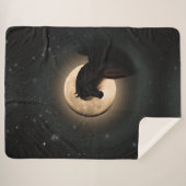 Black Moon Shine Horse Sherpa Blanket Deken (Voorkant (horizontaal))