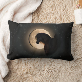 Black Moon Shine Horse Throw Pillow Kussen