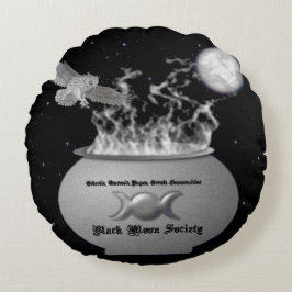 Black Moon Society Decorated Pillow Rond Kussen