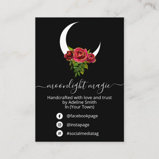 Black Moon Spell Jar en Kit Visitekaartje (Voorkant)