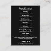 Black Moon Spell Jar en Kit Visitekaartje (Achterkant)