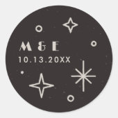 Black Moon & Stars Hemelbruiloft Sticker (Voorkant)