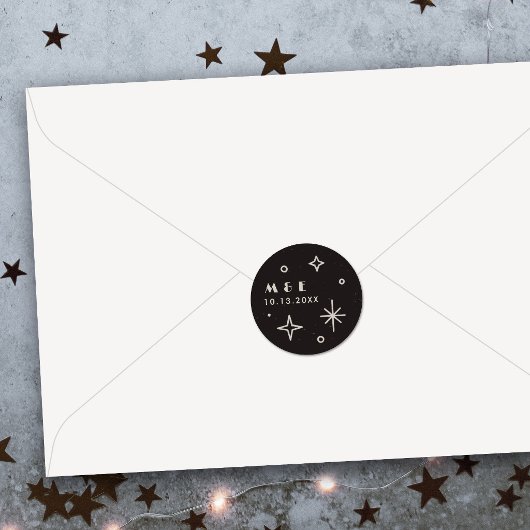 Black Moon & Stars Hemelbruiloft Sticker