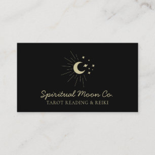 Black Moon Stars Spirituele Reiki qr-code Visitekaartje