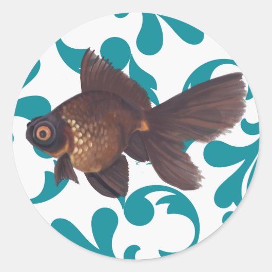 Black Moor Goldfish Sticker (Voorkant)