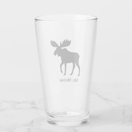 Black Moose Silhouette persoonlijk Glas (Achterkant)
