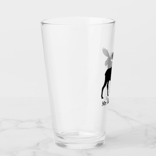 Black Moose Silhouette persoonlijk Glas (Rechts)