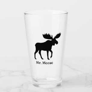 Black Moose Silhouette persoonlijk Glas