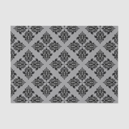 Black Moroccan Damask Tissuepapier (Voorkant)