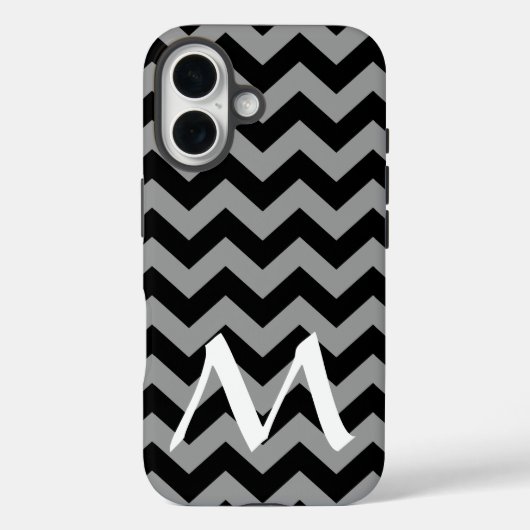 Black Moroccan Moods Chevrons met Monogram Case-Mate iPhone Case (Achterkant)