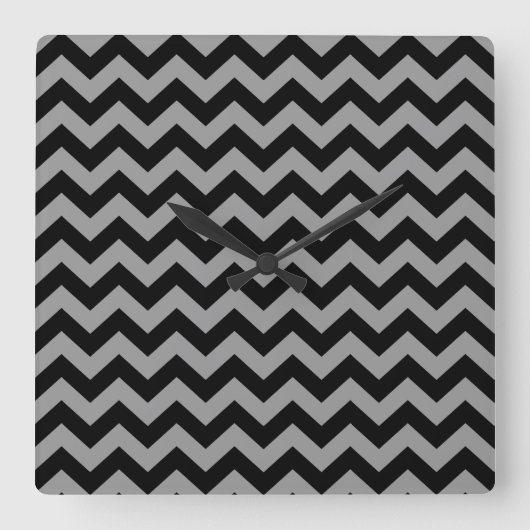 Black Moroccan Moods Chevrons Vierkante Klok (Voorkant)