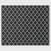 Black Moroccan Moods Quatrefoil Cadeaupapier (Vlak)