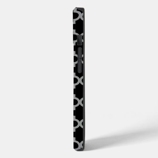 Black Moroccan Moods Quatrefoil Case-Mate iPhone Case (Achterkant / Links)